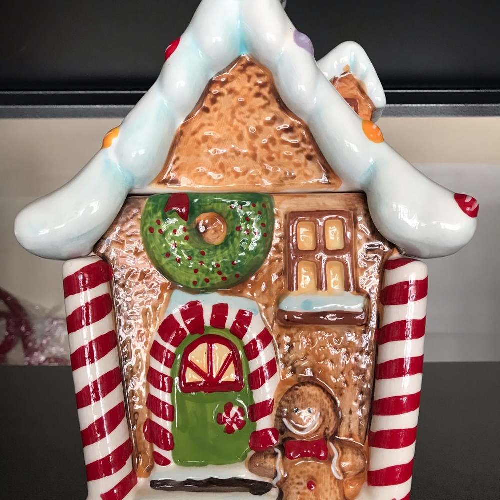 Festive Gingerbread House Holiday Cookie Jar